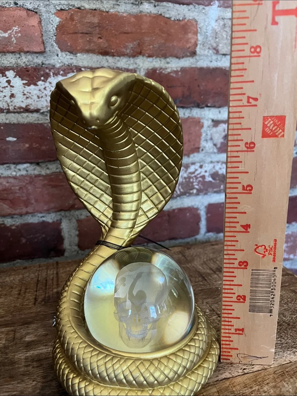 Tahari Gold Cobra with Iridescent Crystal Ball 8 inches tall - Picture 8 of 9